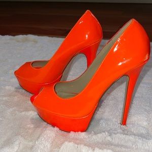 Neon Orange Aldo Pumps Sz 7